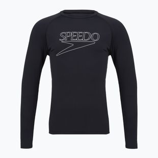 Мъжка блуза с дълъг ръкав за плуване Speedo Endurance+ Logo Rash Guard anthracite