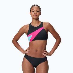 Дамски бански костюм от две части Speedo Hyperboom Butterfly Back anthracite/margarita pink