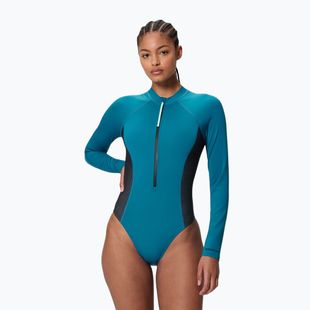 Дамски цял бански костюм Speedo Scuba Flex Zip border blue/black