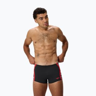 Мъжки боксерки за плуване Speedo Hyperboom Splice Aquashort anthracite/high risk red