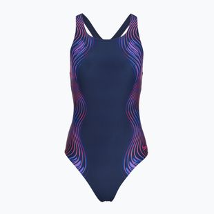 Дамски цял костюм за плуване Speedo Print Medalist peacoat