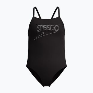 Детски цял бански Speedo Endurance+ Logo Thinstrap anthracite