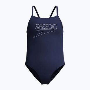 Детски цял бански костюм Speedo Endurance+ Logo Thinstrap peacoat