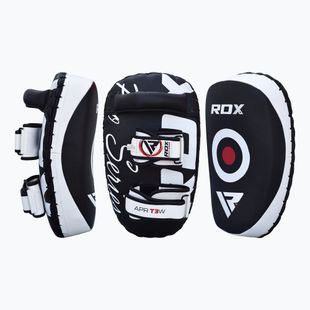 RDX T3 Muay Thai Training Shield Kick Pads бяло/черно
