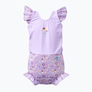Детски бански от една част с пелена Splash About Happy Nappy Frills ягодово поле