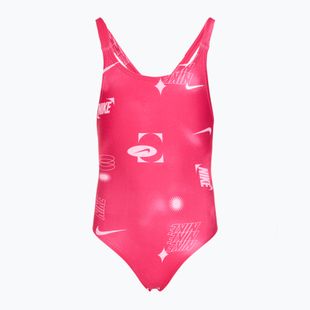 Детски цял бански костюм Nike Hydrastrong Fastback rush pink
