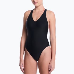 Дамски цял бански костюм Nike Hydralock Luxe Sail Boat V-Neck black