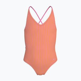 Детски цял бански костюм Nike Ocean Bound Ripple Texture Lace Up pink glow