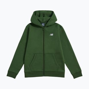 Детски суитшърт New Balance Brush Back Small Logo Full Zip Hoodie dark alpine green
