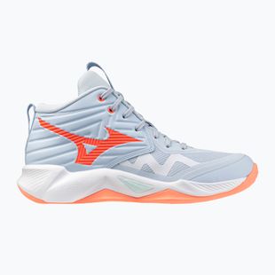 Дамски обувки за волейбол Mizuno Wave Momentum Pro Mid blue finch/lava orange/flamingo coral