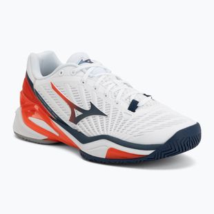 Мъжки обувки за тенис Mizuno Neo Ace AC white/insignia blue/orange