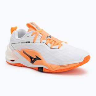 Обувки за хандбал Mizuno Wave Stealth Neo 2.1 white/black/flamingo coral