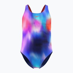 Детски цял бански костюм Speedo Allover Print Leaderback post it pink