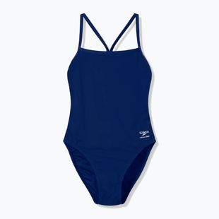Дамски цял костюм за плуване Speedo Solid Endurancex V-Back 2.0 team navy