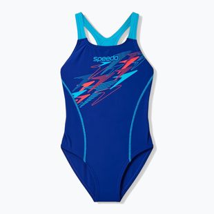 Детски цял бански костюм Speedo Medley Logo Medalist night watch/hyper teal