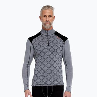 Мъжки термоактивен суитшърт Dovre Half Zip Jacquard grey