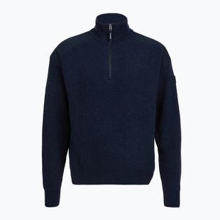 Мъжки пуловер Dovre Ribbed Knit Half Zip navy