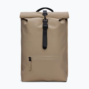 Градска раница Rains Rucksack Rolltop Beige