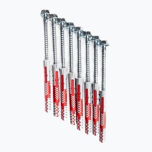 Fischer 10×80 дюбели за стена с винтове 8 бр. за стълби BenchK сребрист BK-KM8