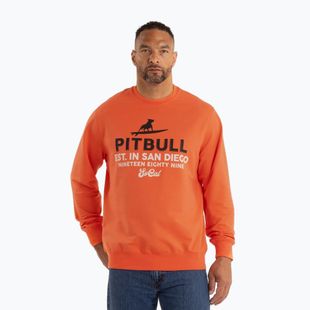 Мъжки суитшърт Pitbull Surfing Dog Crewneck Sweatshirt bright salmon