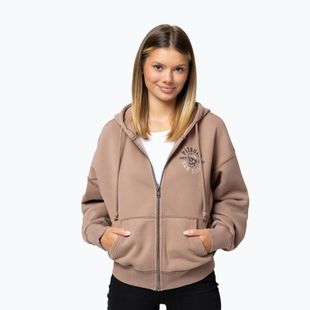 Дамски суитшърт Pitbull Skull Surf Hooded Zip chocolate mousse