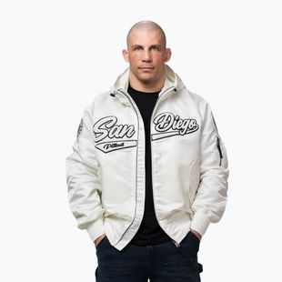 Мъжко яке Pitbull Aero Flight Hooded off white