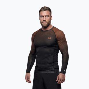 Мъжка блуза с дълъг ръкав за водни спортове Pitbull Belt Rashguard brown