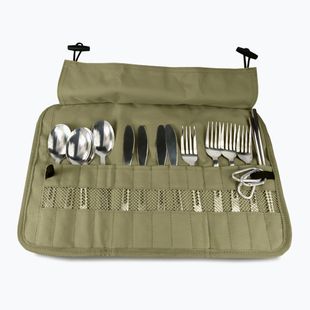 Комплект прибори за хранене OFFLANDER Camping Cutlery Set with Case green