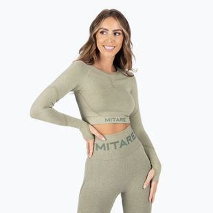 Дамски тренировъчен топ с дълъг ръкав MITARE Push Up Max Crop Top зелен K084