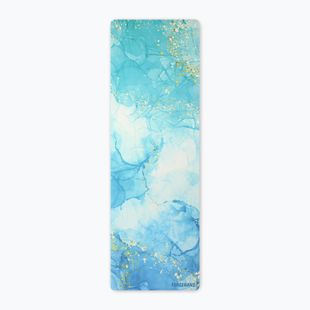 Килимче за йога/фитнес FORCEBAND Gold 4 мм синьо/златно