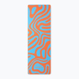 Килимче за йога/фитнес FORCEBAND Abstract Orange 4 мм оранжево/синьо