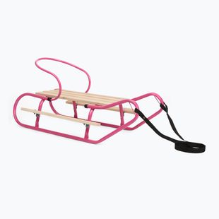 Метална шейна HUMBAKA с облегалка и подложки за крака pink