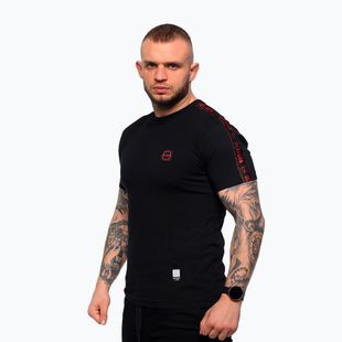 Мъжка тениска Octagon Stripe black/red