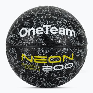 Баскетболна топка OneTeam Black neon size 7