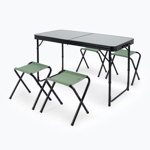 Сгъваема туристическа маса + столове KADVA CAMPtable комплект за 4-6 души сив