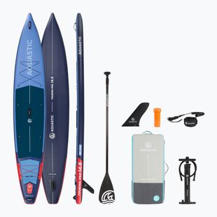 Комплект надуваема дъска SUP AQUASTIC Touring Pro 14'0" dark blue