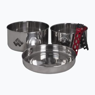 Комплект стоманени съдове за туризъм Alpinus Yucatan от 2 л, 1,5 л и 0,6 л