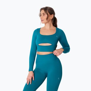 Дамска блуза с дълъг ръкав за  тренировка Carpatree Dopamine Buzz Seamless petrol green