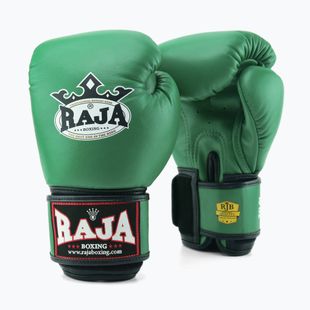 RAJA BOXING Единична стандартна естествена кожа зелени боксови ръкавици