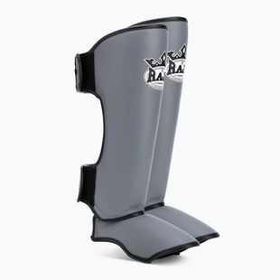 RAJA BOXING Олекотени предпазители за пищяли от естествена кожа сиви протектори за пищяли и стъпала