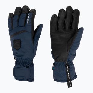 Мъжки скиорски ръкавици Viking Lars Ski navy/black leather
