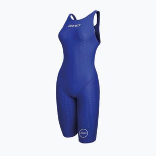 Дамски цял костюм за плуване ZONE3 Performance Speed Kneeskin blue/white