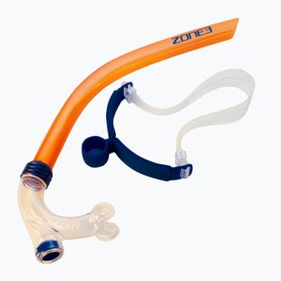Преден шнорхел за плуване ZONE3 Front Facing Snorkel orange/blue