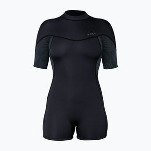 Дамски неопренов костюм за плуване Xcel Axis Back Zip Spring 2 mm black/palm/monstera print
