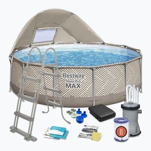 Сглобяем басейн Bestway Steel Pro Max Pool Set 396 x 107 cm бежов