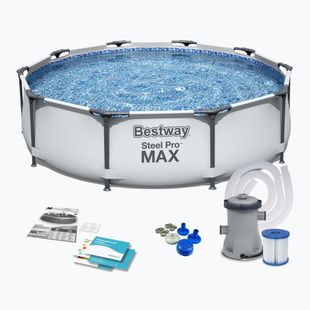 Сглобяем басейн Bestway Steel Pro Max Pool Set 305 x 76 cm сив