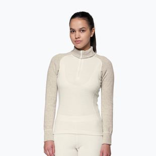Дамски термоактивен суитшърт Devold Duo Active Merino 205 Zip Neck raw white