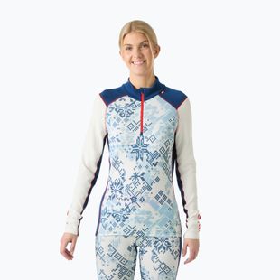 Дамски термоактивен суитшърт Helly Hansen Lifa Merino Midweight Gra 1/2 Zip bright blue new nordic aop