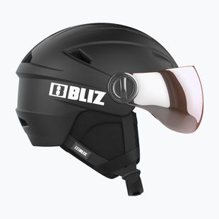 Ски каска Bliz Strike Visor matte black/ orange silver mirror