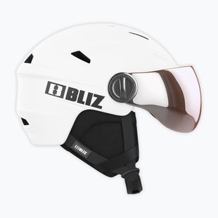 Ски каска Bliz Strike Visor matte white/ orange silver mirror
